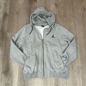 Mens gray full zip sweatshirt by Jordan MJ Flight. Size XL